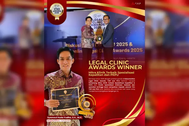 YAR Law Firm Raih Pengakuan Ganda di Hukumonline Legal Clinic Awards 2025